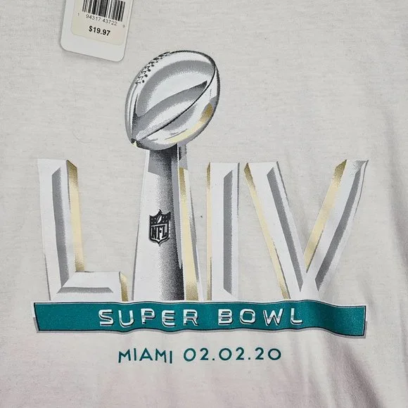 NWT NFL Team Apparel Super Bowl Liv Miami 02.02.20 Football Mens Sz XL White Tee - Picture 4 of 10